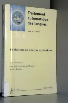Couverture du produit · Evolutions et analyse syntaxique - traitement automatique des langues vol 44 nø3(2003)