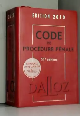 Couverture du produit · Code de procédure pénale