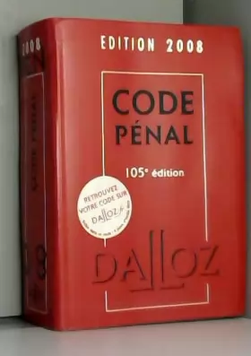 Couverture du produit · Code pénal : Edition 2008