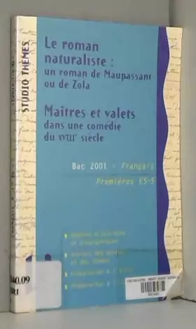 Couverture du produit · Maîtres et valets dans une comédie du XVIIIe siècle : Bac 2001 français : premières ES, S