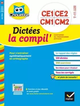 Couverture du produit · Dictées CE1 au CM2 la compil' - Cahier de vacances