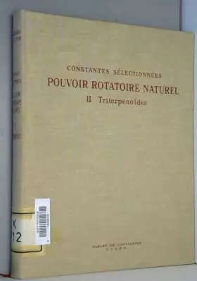 Couverture du produit · Tables of Constants and Numerical Data Pouvoir Rotatoire Naturel 2