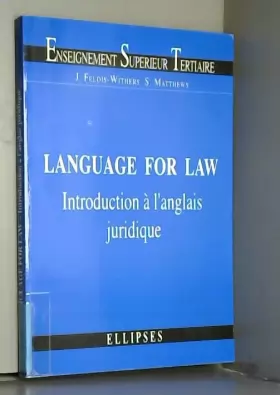 Couverture du produit · Language for Law. Introduction à l'anglais juridique