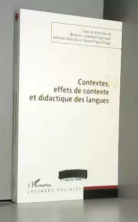 Couverture du produit · Contextes, effets de contexte et didactique des langues