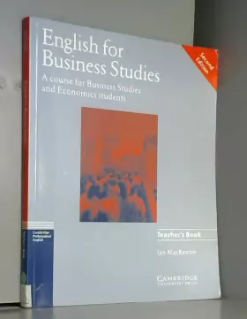 Couverture du produit · English for Business Studies Teacher's book: A Course for Business Studies and Economics Students