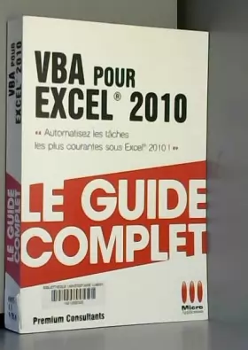 Couverture du produit · VBA pour Excel® 2010