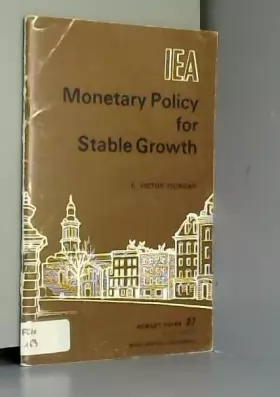 Couverture du produit · Monetary Policy for Stable Growth