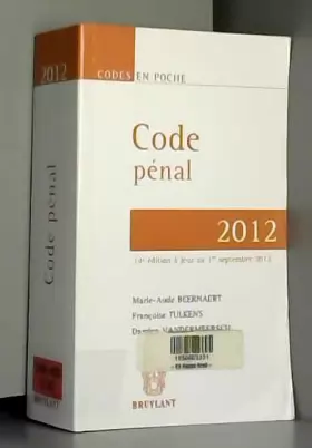 Couverture du produit · Code pénal 2012