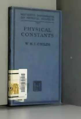 Couverture du produit · Physical constants,: Selected for students (Methuen's monographs on physical subjects)