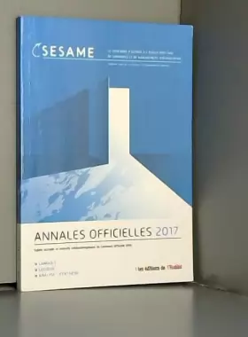 Couverture du produit · Annales officielles 2017 Concours SESAME