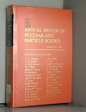Couverture du produit · Annual Review of Nuclear and Particle Science.  Volume 33, 1983