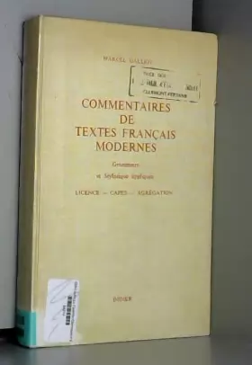 Couverture du produit · Commentaire de Textes Francais Modernes