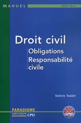 Couverture du produit · Droit civil, Obligations, Responsabilité civile : DEUG Droit