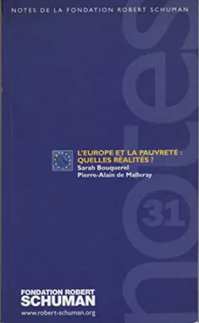 Couverture du produit · L'Europe et la pauvreté : Quelles réalités ? (Notes de la Fondation Robert Schuman)