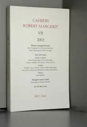 Couverture du produit · CAHIER ROBERT MARGERIT VII