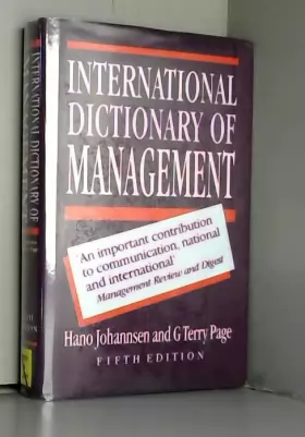 Couverture du produit · International Dictionary of Management