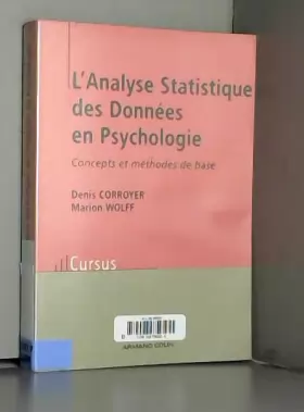 Couverture du produit · L'analyse statistique des données en psychologie : Concepts et méthodes de base