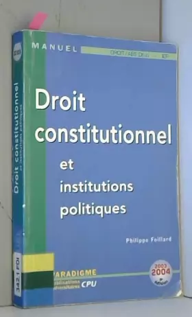 Couverture du produit · Droit constitutionnel et institutions politiques : DEUG Droit/AES
