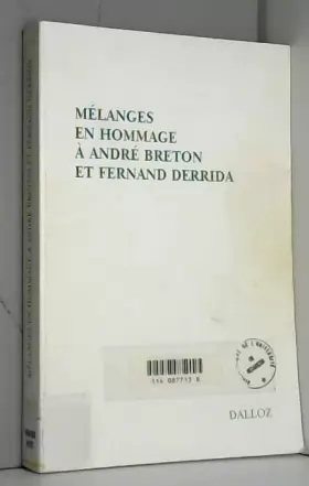 Couverture du produit · Mélanges en hommage à André Breton et Fernand Derrida