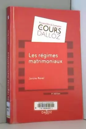 Couverture du produit · Les régimes matrimoniaux - 9e ed.