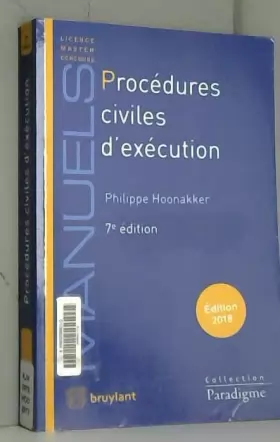 Couverture du produit · Procédures civiles d'exécution: Voies d'exécution - Procédures de distribution (2018)