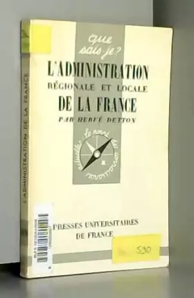 Couverture du produit · L'Administration Regionale et Locale de la France