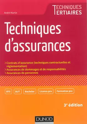 Couverture du produit · Techniques d'assurances - 3e éd.