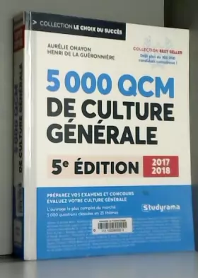 Couverture du produit · 5000 questions et QCM de culture générale 2017 2018