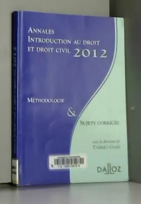 Couverture du produit · Annales introduction au droit et droit civil 2012: Méthodologie & sujets corrigés