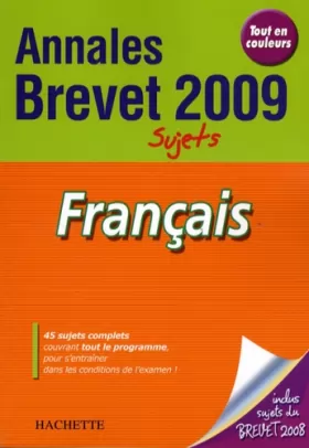 Couverture du produit · Annales brevet 2009 : Sujets - Français