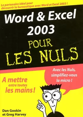 Couverture du produit · Word & Excel 2003 pour les nuls