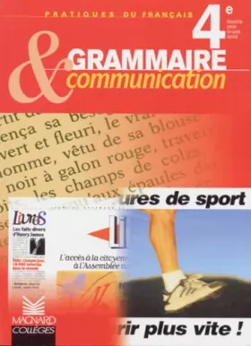 Couverture du produit · Grammaire et communication 4e, livre élève