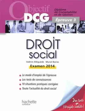 Couverture du produit · Objectif DCG Droit social 2013/2014