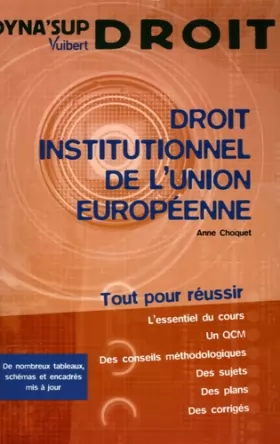 Couverture du produit · Droit institutionnel de l'Union européenne