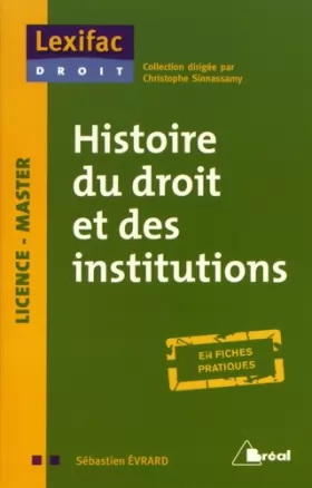 Couverture du produit · Histoire du droit et des institutions
