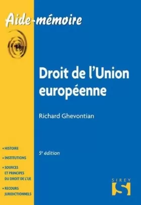 Couverture du produit · Droit de l'Union européenne - 5e éd.