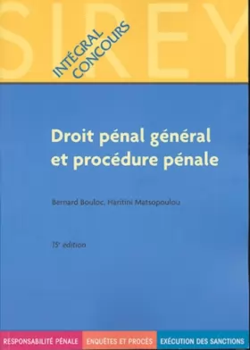Couverture du produit · Droit pénal général et procédure pénale