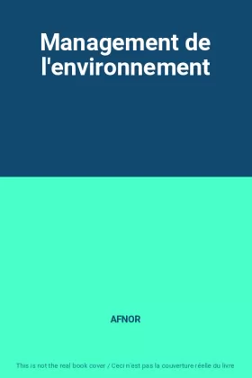Couverture du produit · Management de l'environnement