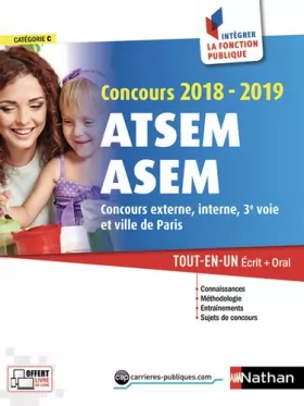 Couverture du produit · Concours ATSEM-ASEM - Catégorie C - Intégrer la fonction publique - 2018/2019
