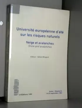 Couverture du produit · Université europeenne d'ete sur les risques naturels neige et avalanche