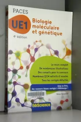 Couverture du produit · Biologie moléculaire-Génétique UE1 PACES - 4e éd. - Manuel, cours + QCM corrigés