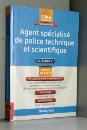 Couverture du produit · Agent spécialisé de police technique et scientifique