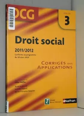 Couverture du produit · DROIT SOCIAL EPR 3 DCG CORRIGE