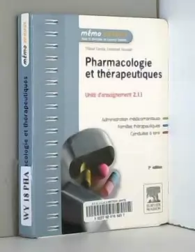 Couverture du produit · Pharmacologie et thérapeutiques: UE 2.11 - Semestres 1, 3 et 5