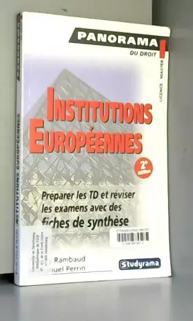 Couverture du produit · Institutions européennes et principes généraux de droit européen