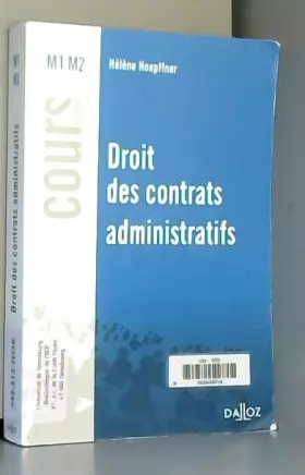 Couverture du produit · Droit des contrats administratifs - 1ère édition