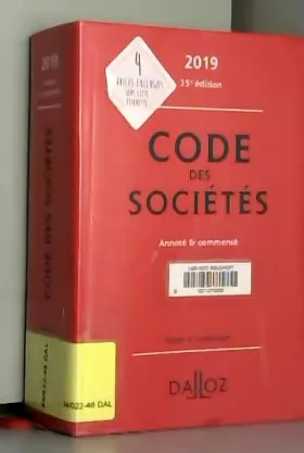 Couverture du produit · Code des sociétés 2019, annoté et commenté - 35e éd.