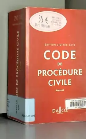 Couverture du produit · Code de procédure civile 2019 annoté. Édition limitée