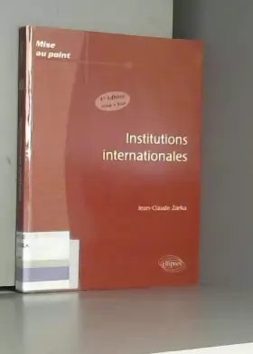 Couverture du produit · Institutions internationales