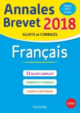 Couverture du produit · Annales Brevet 2018 Français